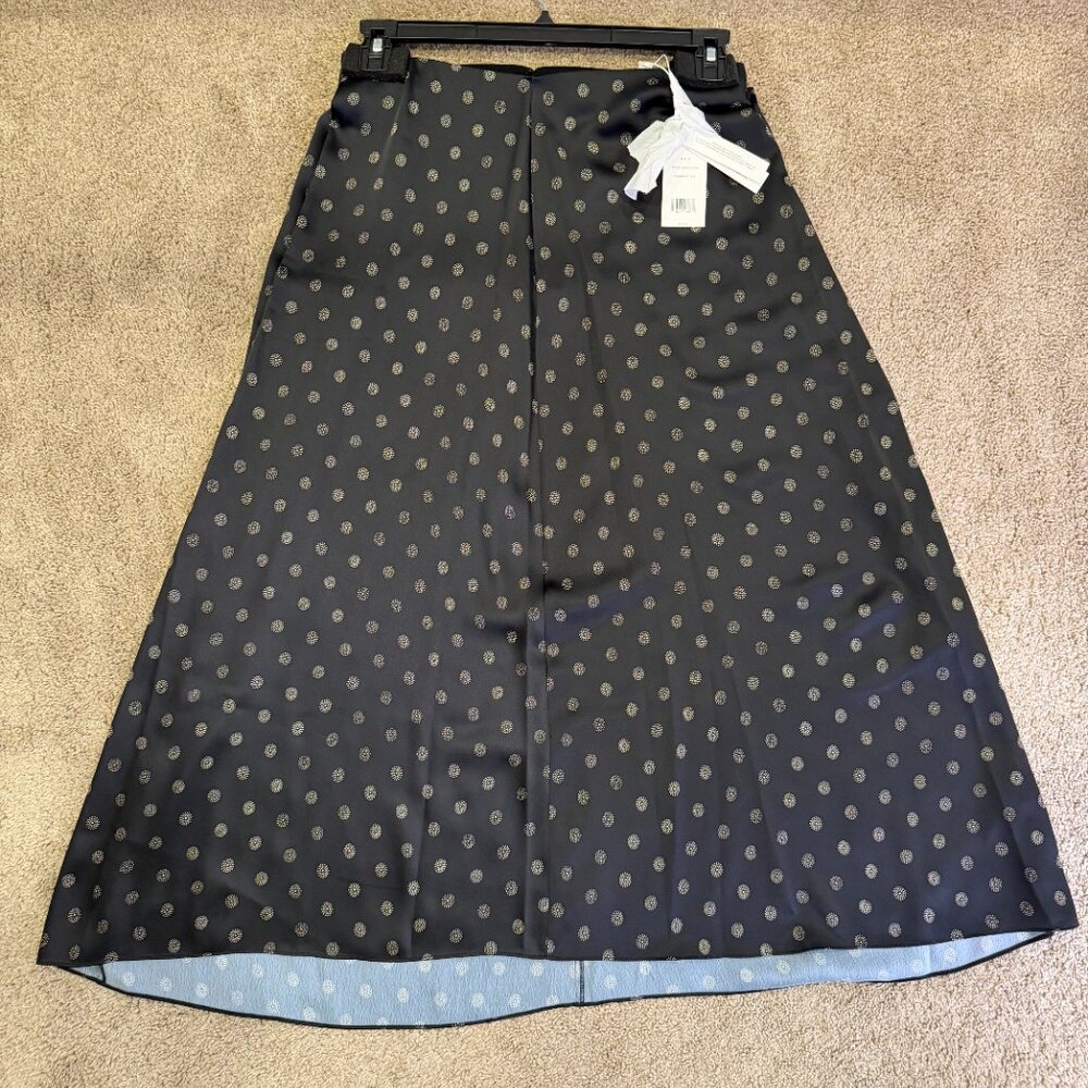 VINCE Sun Dot Draped Skirt Black 18W Plus Size NWT